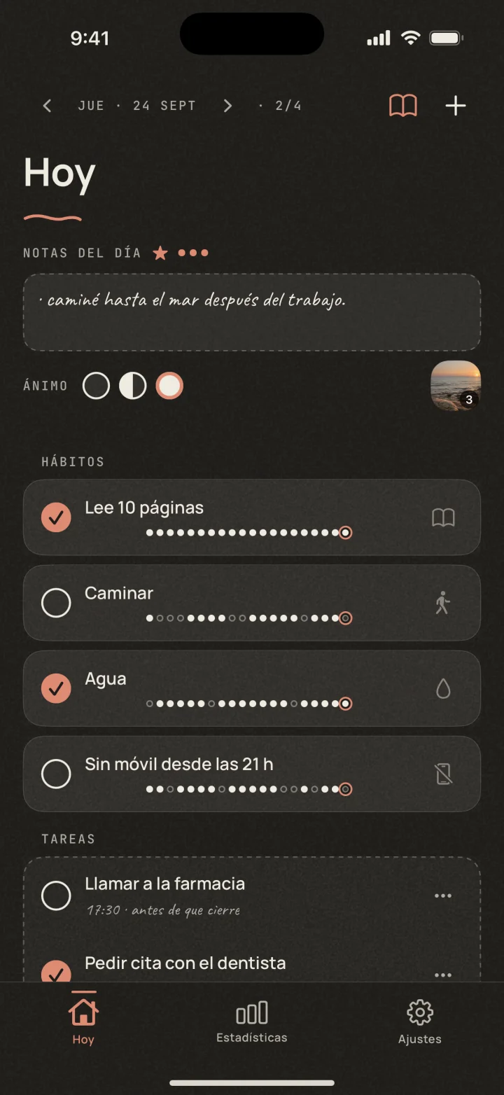 Dotted con el tema Atardecer